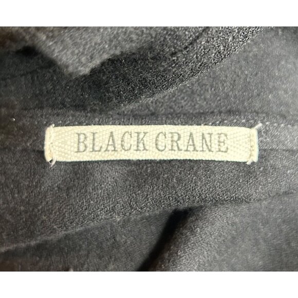 Black Crane Black Cocoon Pleat Back Maxi Dress Pockets lagenlook witchy goth - Picture 11 of 12